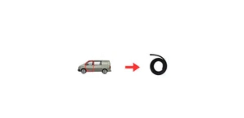 RUBBER FRONT DOOR SEAL GASKET VW T5 - T6 (2003-On) LH-RH