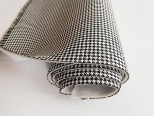 PORSCHE "Pepita" Seating Fabric Car Upholstery BLACK-WHITE (1963 to 1973).
