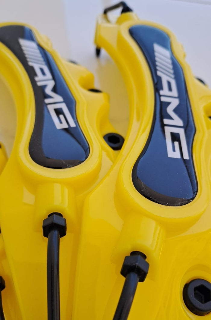 Yellow AMG Car Disc Brake Caliper Covers Front &Rear Fit for Benz C300 E320 E350