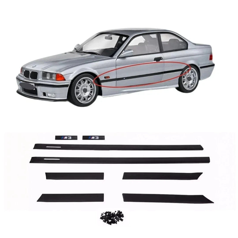For BMW 1992-1998 E36 M3 style COUPE 2Door BODY SIDE MOLDING Door MOULDING TRIM