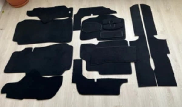 Floor Carpet Set Loop for Mercedes W123 Sedan Velour Floormat 15 Pieces BLACK - Bazarry Auto