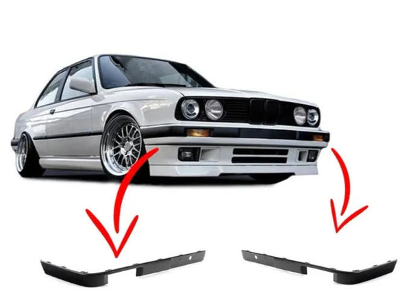For BMW E30 E30 Coupe 87-94 Late Facelift Front Bumper Side Trims Molding Set - Bazarry Auto