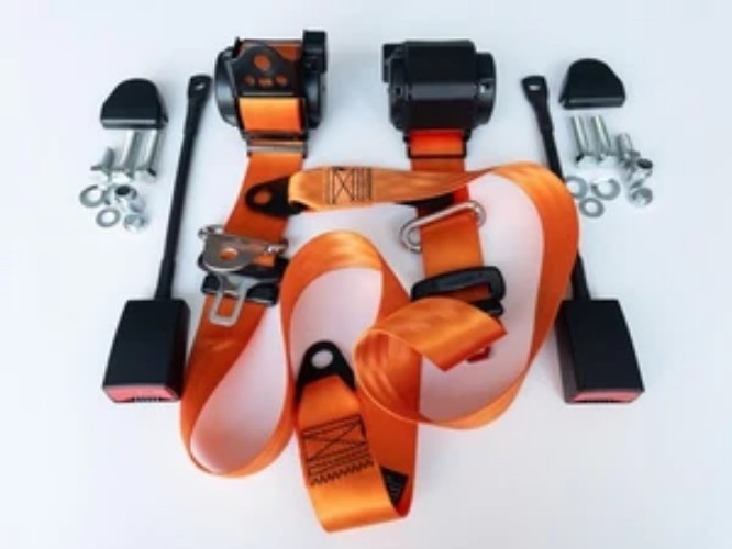 NEW Seat Belt for 914 Porsche with Brackets - ORANGE