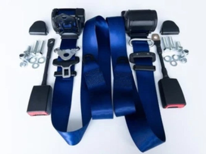New Automatic 3-point seat belt Mercedes W 113, pagoda Seatbelt- BLUE