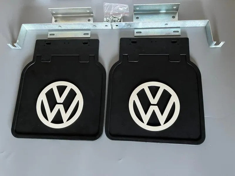 NEW 2 VW Bug Mud Flap with Brackets for 1950-ON FITS ALL BUGS 111821805W PAIR