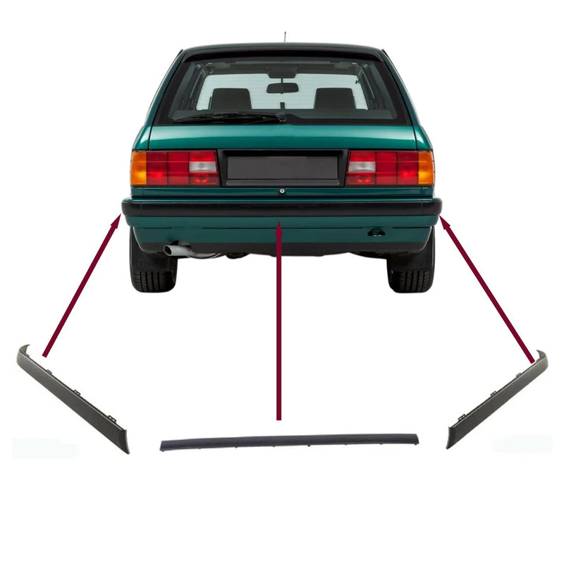 FOR BMW E30 REAR BUMPER TRIM Molding set EURO 87-94 Late plastic 316 318 320 325