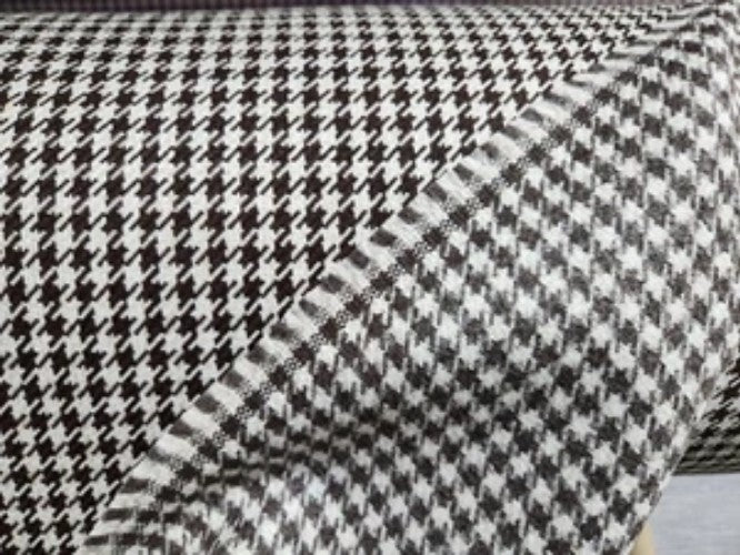 Sitting Embossed Fabric Upholstery Pepita Houndstood for Porsche WHITE-BLACK