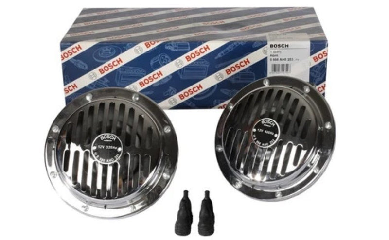 Classic Chrome Large Bosch Horns Fits Mercedes 280SL 280SE 3.5 Porsche 911 356