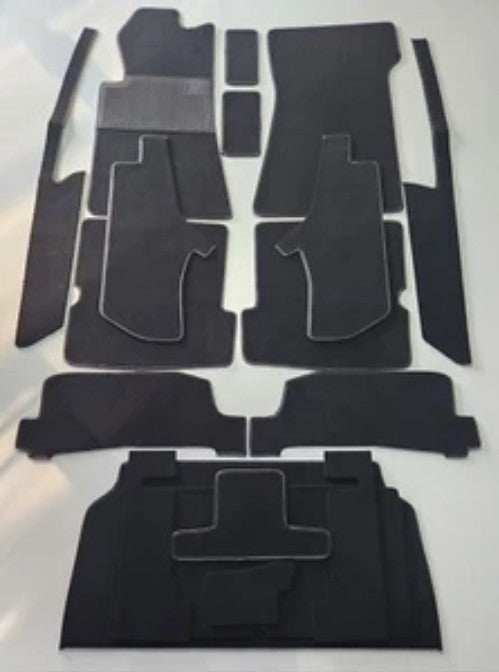 NEW R107 Floor Carpet Mercedes r107kit for 380SL 450SL 500LS 560SL VELOUR BLACK - Bazarry Auto