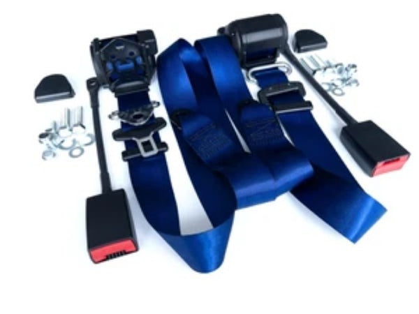 NEW Seat Belt for 911 Porsche with Brackets 1965-1983 - BLUE - Bazarry Auto