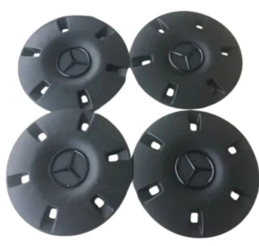 Center Caps Hubcaps Mercedes Benz Sprinter A9064010025 16" OEM Wheel Black 4 pcs - Bazarry Auto