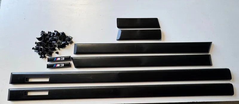 For BMW 1992-1998 E36 M3 style 4 door Sedan Door Body Side Moulding Trim Set 6pc