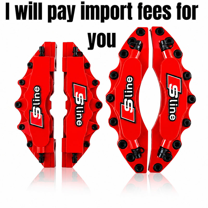 Audi Brake Caliper Covers 3D (Fits A3, A4, A6, Q3, Q5, Q7) Audi S-Line Red Brake