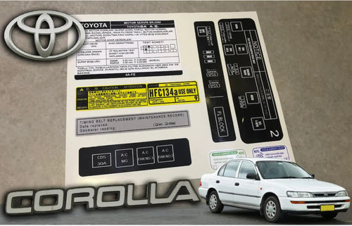 Toyota Corolla AE101 Decal Set Stickers For All Models Engines Best Quality