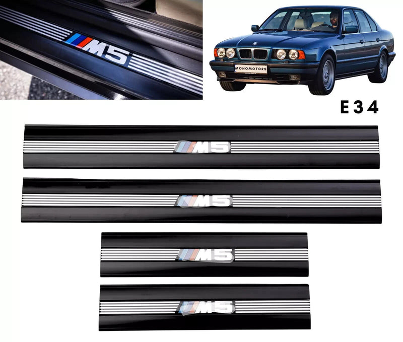FOR BMW E34 5 SERIES M5 CAR DOOR SILL SET Door Sill Plate Protector Cover 4PCS