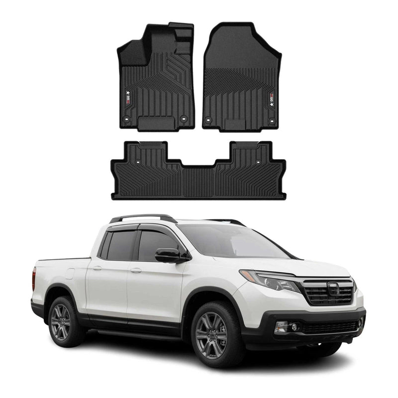 OMAC Premium Floor Mats for Honda Ridgeline 2017-2026 Rear Heavy Duty Black