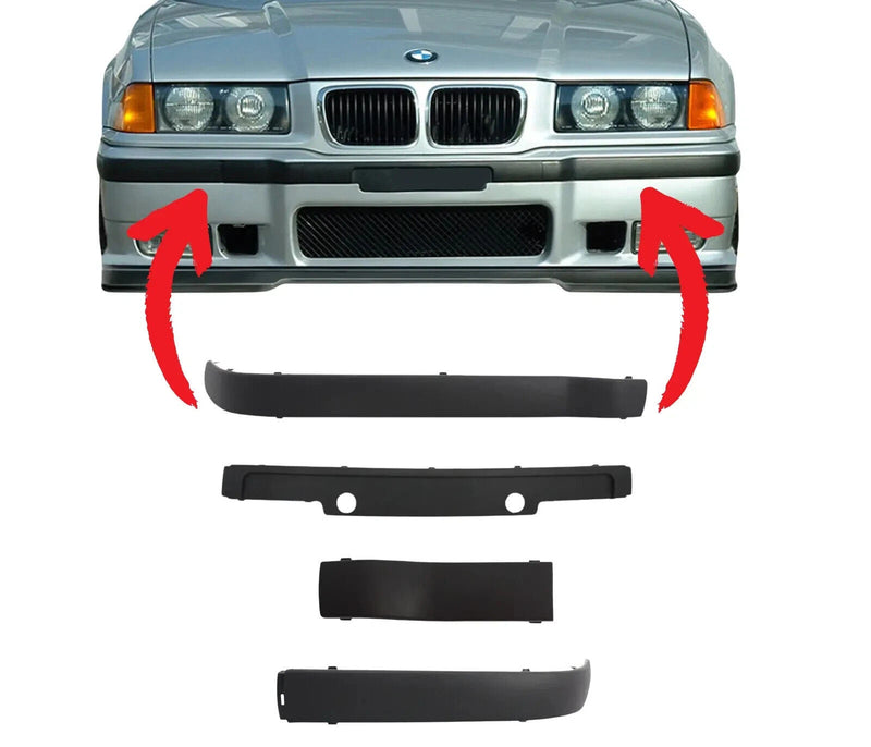 BMW E36 3 SERIES FRONT M3 BUMPER TRIM FULL SET MOULDING STRIP