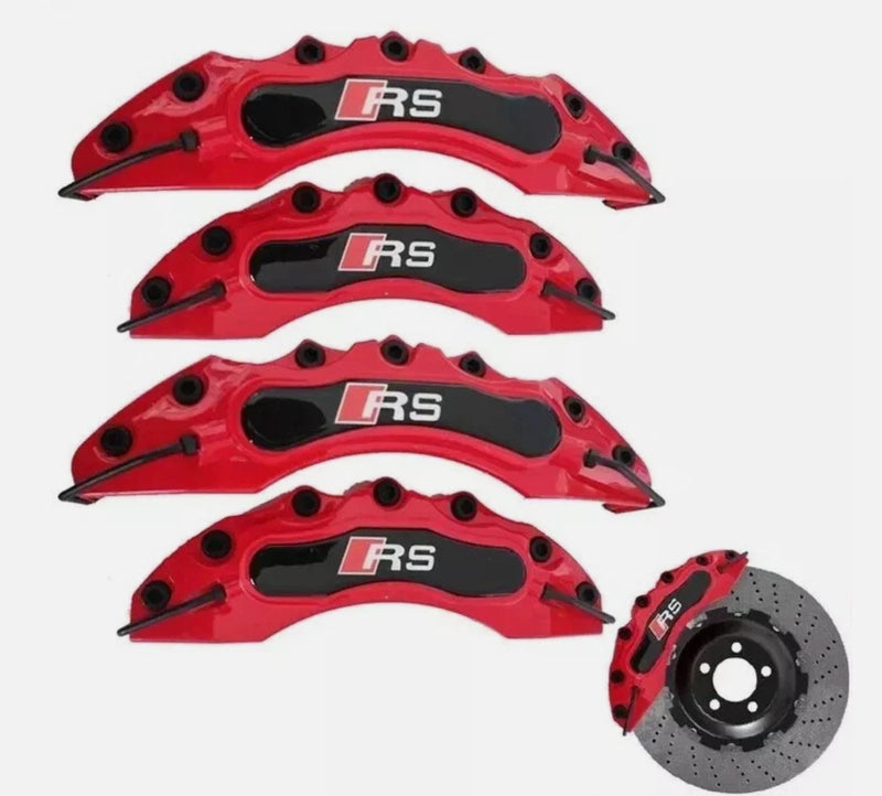 4PCS RS Brake Caliper Covers Red for Audi A3 A4 A5 A6 S3 S4 S5 Q5 Q3 RS3 RS5 Mod