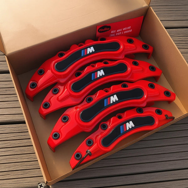 4 PCS Red M Style Brake Caliper Covers for BMW – Universal Fit Front & Rear Set - Bazarry Auto