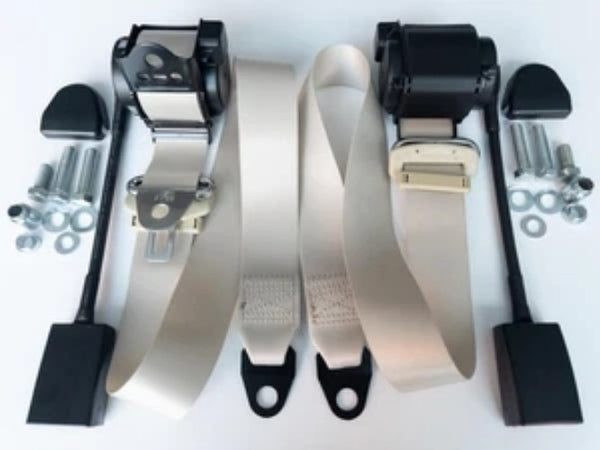 NEW Seat Belt for 914 Porsche with Brackets - BEİGE - Bazarry Auto