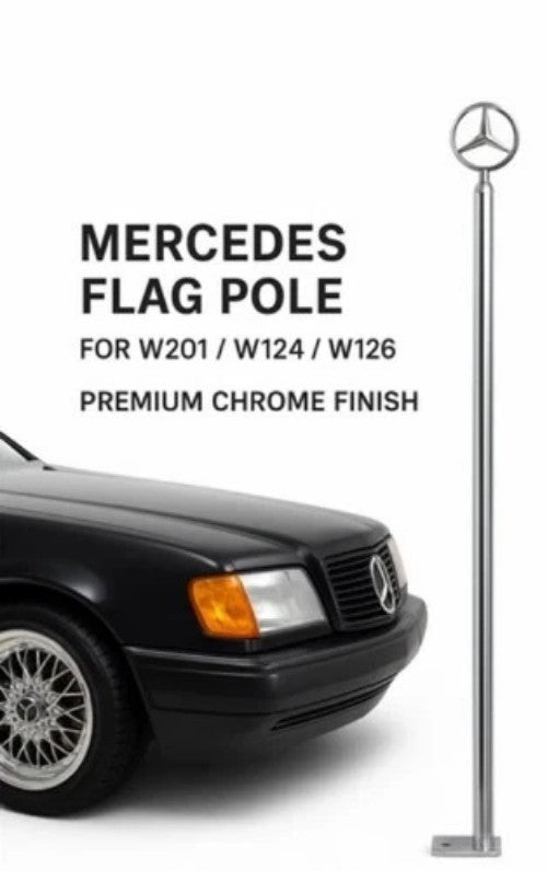 Parking Pole Flag Pole Park Bar Parkingpole - Flagpole for Mercedes-Benz Chrome - Bazarry Auto
