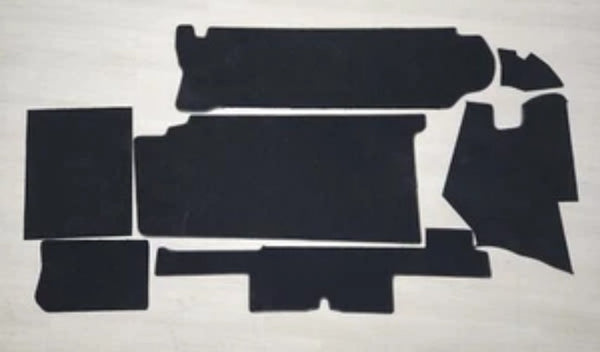Mercedes R107 Trunk Boot Carpet kit 380SL 450SL 500LS 560SL - VELOUR BLACK - Bazarry Auto