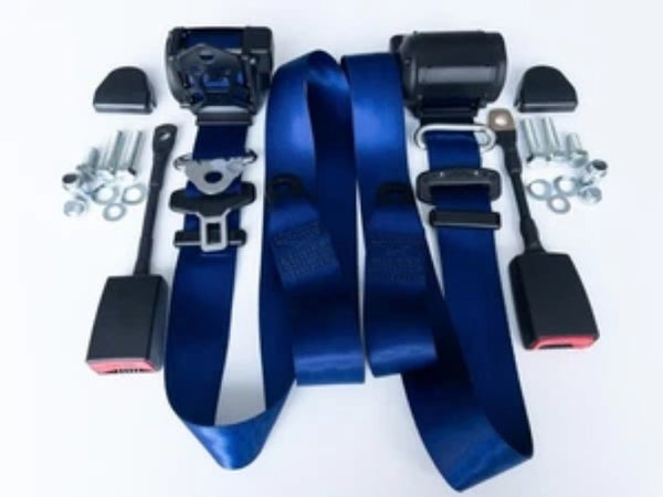 New Automatic 3-point seat belt Mercedes W 113, pagoda Seatbelt- BLUE - Bazarry Auto