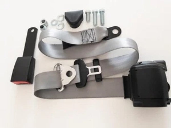 Automatic 3-point seat belt GRAY for Mercedes R 107 SL-SLC, New Seatbelt -1 SET