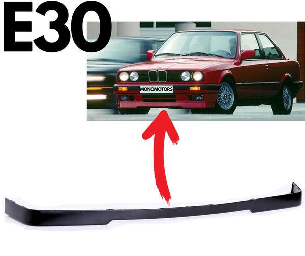 FOR BMW E30 Front Bumper Lip Spoiler 1988-1992 3 Series M-Tech Style Unpainted - Bazarry Auto