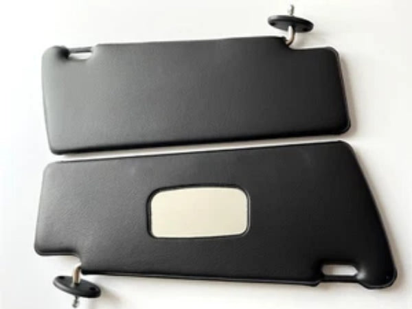 FOR Mercedes W123 Sun Visor Left & Right with Mirror BLACK Set New - Bazarry Auto