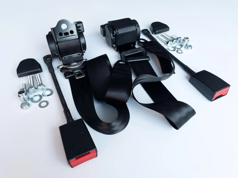 NEW Seat Belt for 914 Porsche with Brackets - BLACK