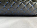 LEATHERETTE Fabric Foam Quilted BLACK AND BLUE Car Seat Upholstery