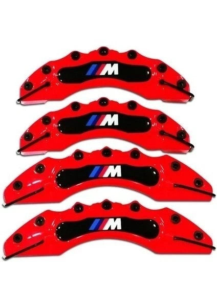 For BMW M Performance Disc Brake Caliper Covers (Front & Rear 4PCS-Set) red