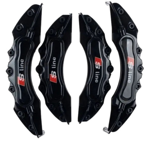 4x Brakes Caliper Covers black for Audi S-Line Q1 Q2 Q3 TT A1 A5 A6 S3 RS A3 S4