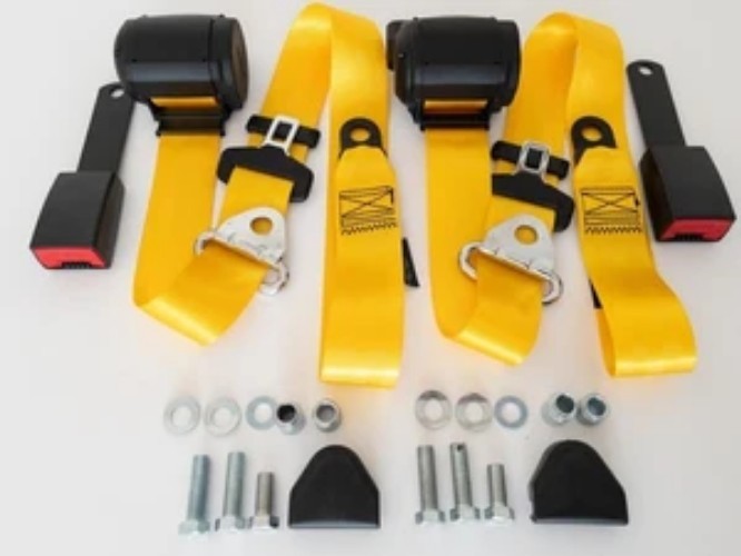 New Automatic 3-point seat belt Mercedes W 123 Coupe, Seatbelt - YELLOW