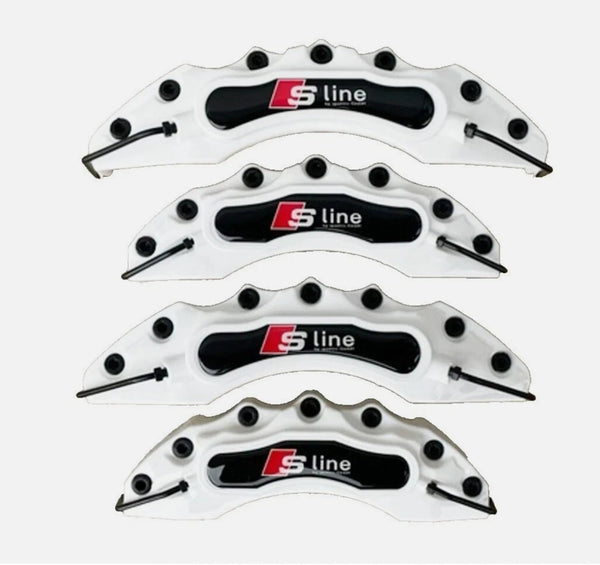 White S line Brake Caliper Covers – Universal Fit (Set of 4) | Front & Rear S - Bazarry Auto