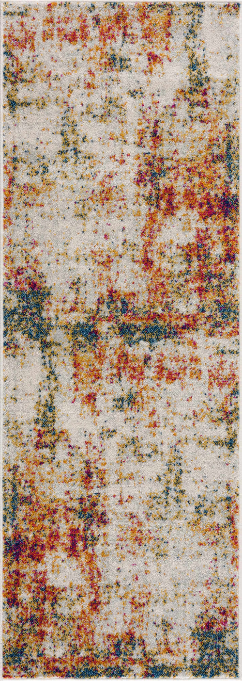Covea Ivory Abstract Machine Woven Polypropylene Area Rug