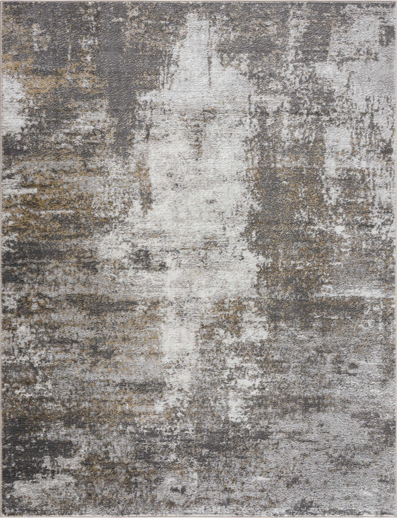 Sawei Gray Abstract Machine Woven Polypropylene Area Rug