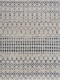 Buraa Ivory Tribal Machine Woven Polypropylene Area Rug