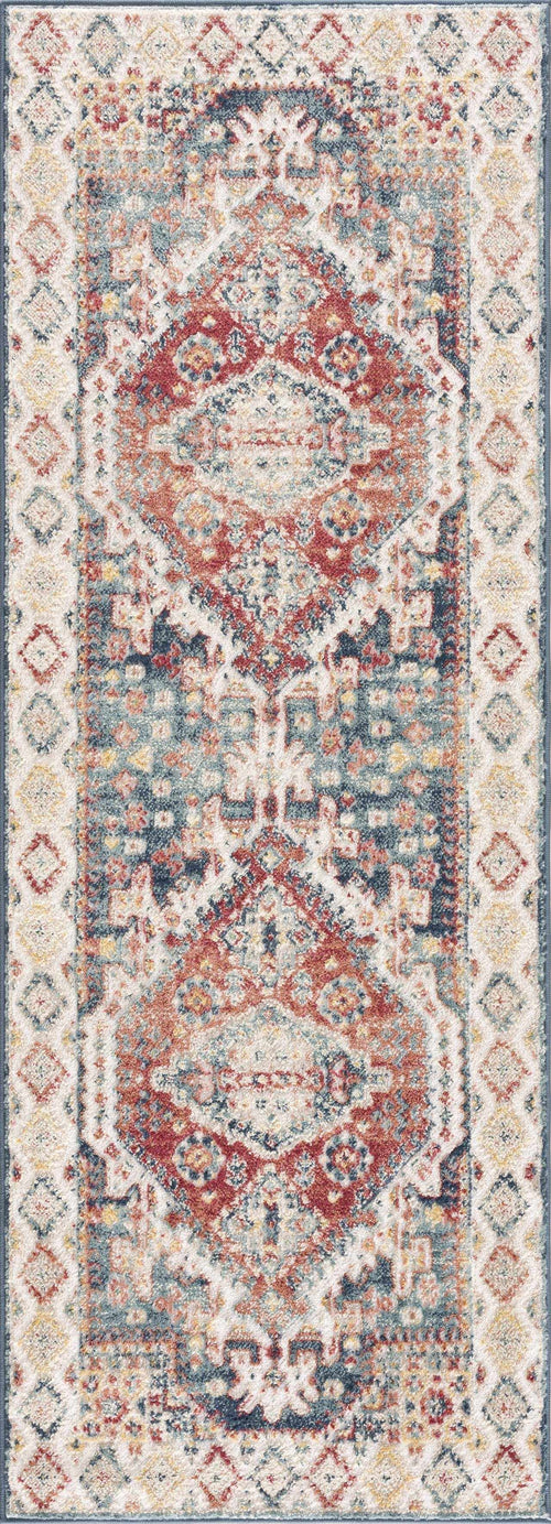 Vobe Pink Medallion Machine Woven Polypropylene Area Rug