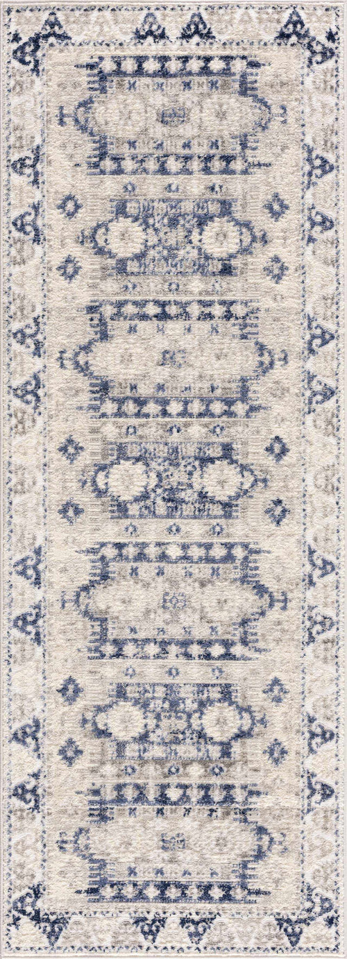 Lohie Gray Tribal Machine Woven Polypropylene Area Rug