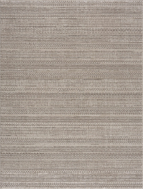 Gayea Beige Patterned Machine Woven Area Rug with Durable Polyurethane Backing