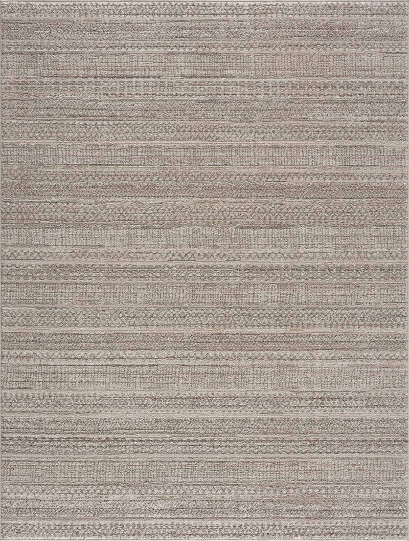 Gayea Beige Patterned Machine Woven Area Rug with Durable Polyurethane Backing