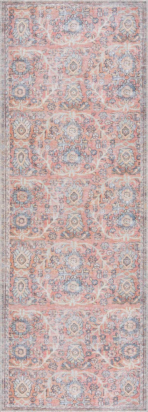 Wigia Red Oriental Washable Polyester Area Rug